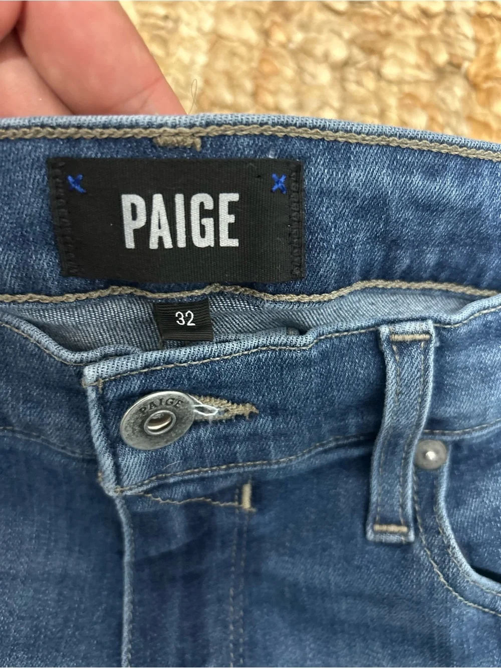 PAIGE Men's Federal Slim Straight Jeans size 32 medium wash